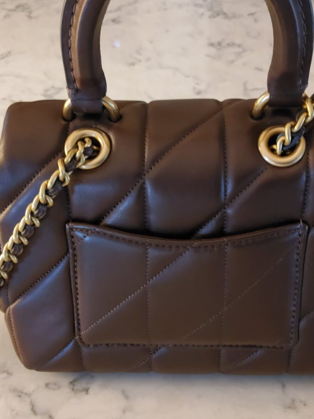 Coach Tabby Mini Quilted Top Handle in Maple CCC12 - Picture 3 of 7